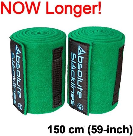 Slackline Tree Protectors 1.5m (5 ft) with Velcro and 4 Webbing Anti-slip Sewn Straps | Absolute Slacklines Tree Wear (Pair)
