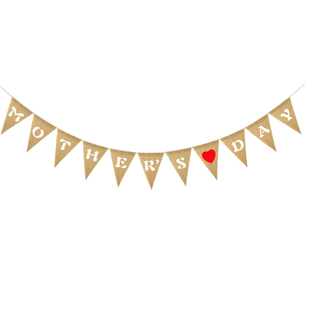 Amazon Com Amosfun Mother S Day Burlap Flags Hanging Banner With
