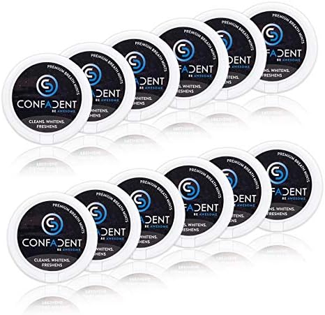 CONFADENT Mints - Peppermint Breath Mints, Sugar Free Mints, Xylitol Mints, Promotes Dental Health, Extra Fresh Breath, and Whitening. Aspartame free. (Pack of 12)