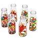 VonShef Set of 6 Retro/Vintage 10-Oz Milk Bottle Drinking Glass Set with Reusable Straws & Lids