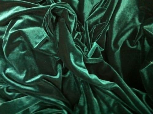 Hunter Green Stretch Velvet Fabric 60" By the Yard