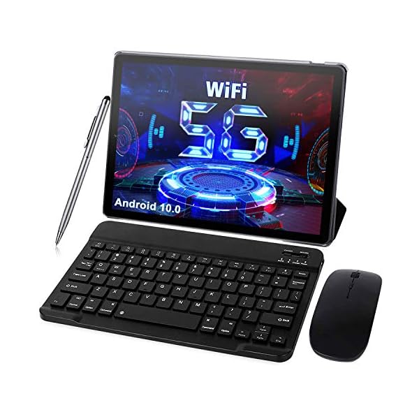 Android-100-Tablet-10-Inch-5G-Dual-WiFi-Tablets-with-Keyboard-4GB-RAM-64GB-ROM-128GB-Expand-Quad-Core-16GHz-Bluetooth-6000mAh-Type-C-Google-GMS-Certified-Tablet-PC 5G Tablet 10 Inch 4GB RAM + 64GB ROM/128 GB, Android 10 1.6Ghz Tablet PC 6000mAh, Dual Camera, Bluetooth Tablet Dual…