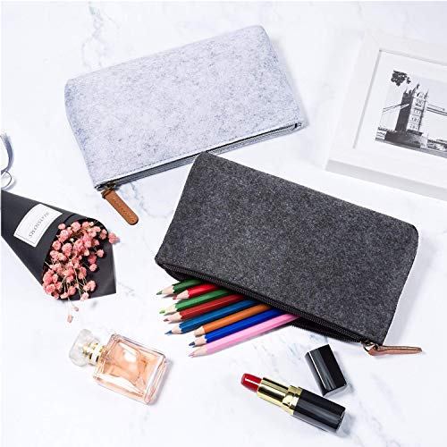 Pencil Cases,Pencil Pouch Bag,Cosmetic Makeup Bag, Felt Pouch Zipper Bag for Pens, Pencils, Toiletries,Cosmetics and Other School Supplies
