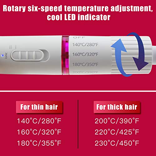 Efflemour Infrared Ionic Curling Iron 1.25 Inch with 6 Heat Settings, Variable Frequency Thermostatic Tech, Dual-Voltage Anti-Scald Hair Curler (110-240V, 280F-450F)