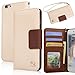 Hilda Phone Case Compatible with iPhone 6 Plus, iPhone 6s Plus,[Upgraded-Opened Volume and Power Button Ports,No Break Issue],Wallet Case,PU Leather Case,Credit Card Holder,Flip Cover Case[Brown]