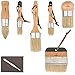 Pro 6 Chalked Brush Set for Artist - Waxing,Milk Paint, Brush Set - Premium Thick Natural Boar Bristles Hair - Furniture Paint Brushes - Sanding Pad & Bristle Remover Included - by LoGest