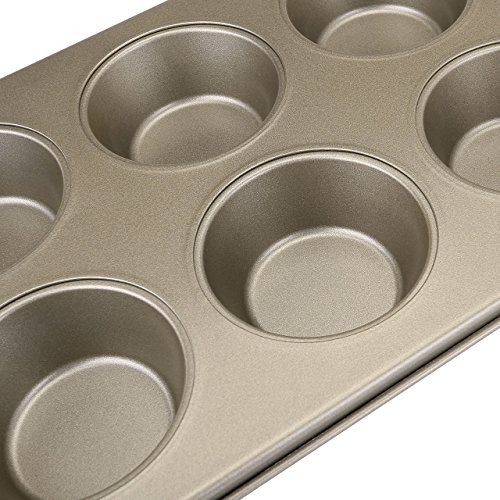 6-Cups Mini Muffin Cupcake Pan, WarmHut Nonstick Cupcake Baking Pan, Torte Souffle Cheesecake Egg Tart Makers Cake Molds Baking Molds Gourmet Bakeware