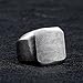 UNAPHYO Men's Stainless Steel Square Antique Silver Ring Matte Brushed Simple Signet Band Size 10