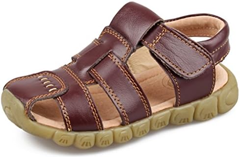 SKOEX Boy's Leather Closed Toe Outdoor Sport Sandal (Toddler/Little Kid)