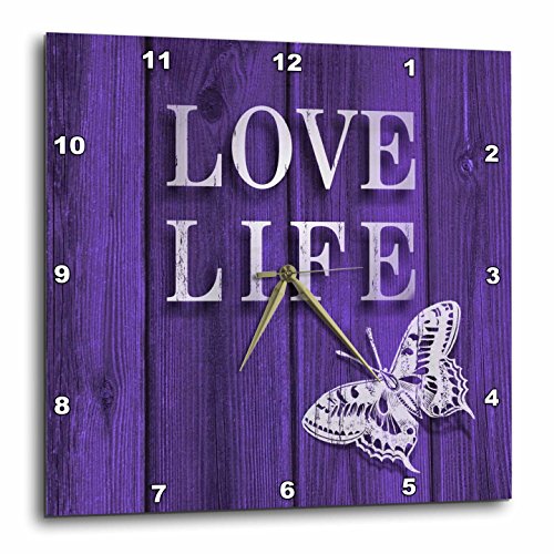 Rose Typography-Love Life Text and Butterfly Stain Wood
