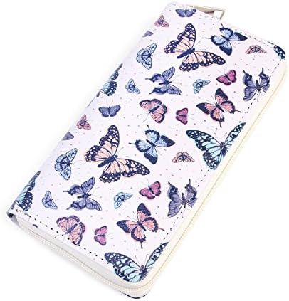 Animal Print Zip Around Wallet - Cute Pattern Single Zipper Clutch Purse Card & Phone Slots Flamingo/Owl/Butterfly