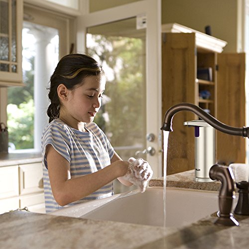 LPOLER Soap Dispensers, 280ML Automatic Touchless Stainless Steel Soap Dispensers Lotion Dispensers, IR Infrared Motion Sensor Hand Free Dish Soap for Kitchen and Bathroom [Upgraded] - Thumbnail 3