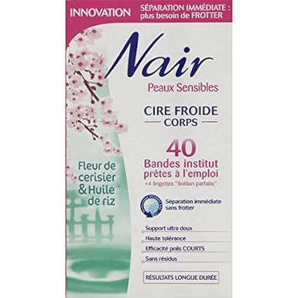 Nair Bandes Cire Froide Corps Peaux Sensibles Fleur De