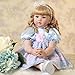 PURSUEBABY Lifelike Toddler Reborn Girl Baby Dolls 24 inch Princess Marilyn with Blue Eyes Real Life Baby Dolls Girl Blonde Hair for Girls Christmas & Birthday with Gift Box Set