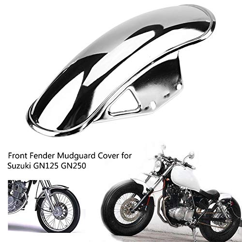 Cuque Front Fender Motorcycle Front Mud Guard Motorbike Mudguard Metal Front Fender Mud Guard for Suzuki GN125 GN250(Chrome)