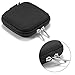 TouchFine (2Pack) Hard Earbud Case for iPod/MP3/Earphones/Usb Cable,2 Mesh Pockets Storage Bags-Black+Wrist Hand Strap