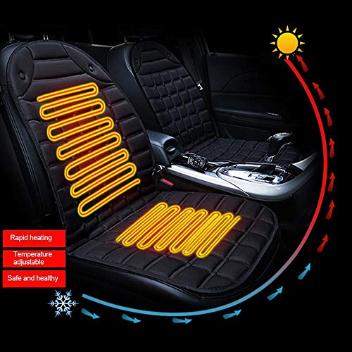 Womdee Heated Car Seat Cushion, DC 12V Heated Car Seat Cover with Intelligent Temperature Controller & Timer Setting - Nonslip Car Seat Warmer â€" Universal Fit for Auto Supplies Home Office Chair - Thumbnail 3