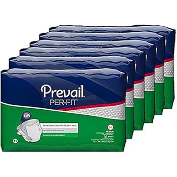 Prevail Per-Fit Maximum Absorbency Incontinence Briefs Medium 16 Count (Pack of 6) Breathable Rapid Absorption Discreet Comfort Fit Adult Diapers