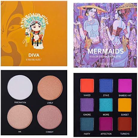 Eyeshadow Palette Makeup - Highly Pigmented Matte and Shimmer 9 Colors Eye Shadow + Highlighter Glow Kit- Professional Long Lasting Waterproof Makeup Eyeshadow Palettes Cosmetics Eye Shadows, Face Set