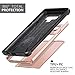 XNMOA Galaxy Note 9 Wallet Case Slim TPU Rubber Bumper Body and Shockproof Anti-scratch Hard PC Protective Case Wallet case Cash Credit Card Slot ID Holder with 2 Cards for Galaxy Note 9-Rose Gold