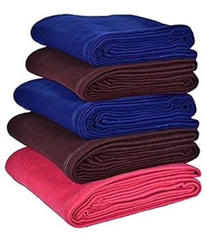 SRS Wool & Wool Blend Multicolor Single Blanket (Set Of 5)