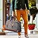 PRASACCO Oversized Canvas Duffel Bags for Men, Travel Tote Shoulder Handbag Weekend Bag for Women, Gray