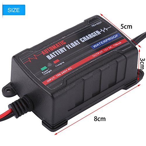 Cuque 6V 12V Battery Charger Automatic Battery Trickle Charger for Automotive Motors ATV RV (US Plug) Perfect Equipment Car Motorcycle Vessel All-Terrain Vehicle UTV Battery Maintenance and Charging