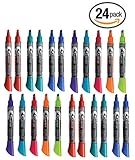 24 Pack Quartet Dry Erase Markers, Chisel Tip, Bold Color, EnduraGlide Whiteboard Markers, 12 Assorted Vivid Colors, 12 Assorted Primary Colors (5001-VECR)(5001-SECR)