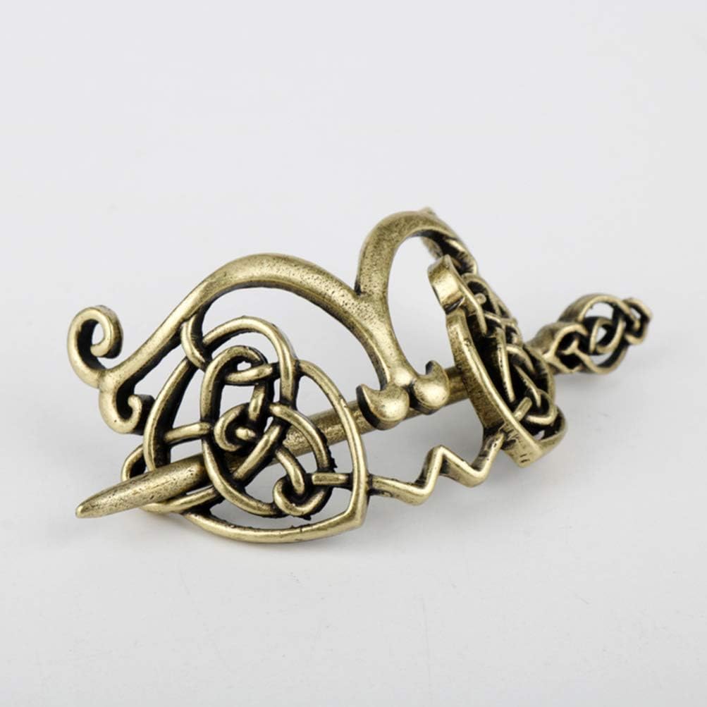 Lurrose Womens Hair Accessories 2Pcs Vintage Hair Clips Bronze Knot Hair Viking Hair Accessories Hair Slide Stick Metal Barrettes Womens Hair Clips - Image 3