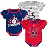 St. Louis Cardinals Newborn Baby Girls Triple Play 3-pk Bodysuit Creeper Set