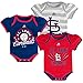 St. Louis Cardinals Newborn Baby Girls Triple Play 3-pk Bodysuit Creeper Set