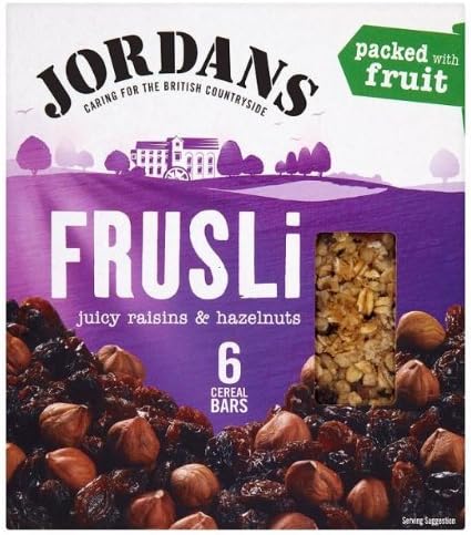 THREE PACKS of Jordans Frusli Bars Juicy Raisin &amp; Hazelnut Bars (Multipack) (30g x 6) by Jordans Frusli Bars
