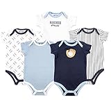 Luvable Friends Boy's 5 Pack Bodysuits, Baseball