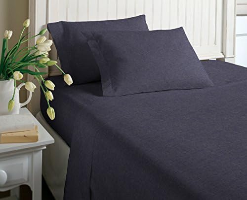 Morgan Home Cotton Rich King Size Jersey Sheet Set | T-Shirt Soft | Heather Knit | Machine Washable| All Season Lightweight | Stretch Snug Fit Bed Sheets | Warm & Cozy