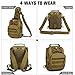 IDOGEAR Tactical Sling Bag Pack Small EDC Molle Assault Range Rucksack Military Army Shoulder Daypack Outdoor Rover Sling Backpack Chest Pack With USA Flag Patch