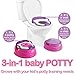 Babyloo 3 In 1 Bambino Booster Potty Training System with Free Standing Potty, Step Stool, and Toilet Mount for 6 Months and Up, Pink and Purple