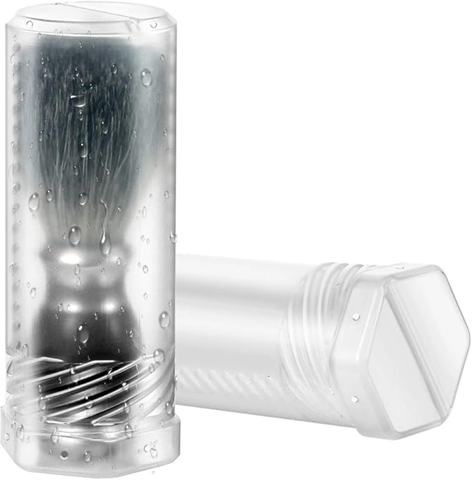 GRUTTI Shaving Brush Travel Case, 2Pack Large Shave Brush Holder Stand