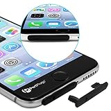 PortPlugs - iPhone 6, 6s Dust Plug - (Set of 5) UniPlugs Allow Easy Access to One Port While Remaining Securely Attached - Protects iPhone from Dust, Dirt & Pocket Lint (Black)