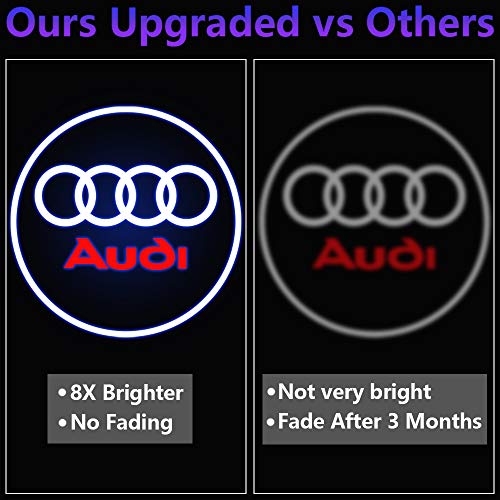 4 Pcs Car Door Projector LED Logo Lights, Audi Puddle Entry Ghost Shadow Welcome Lighting for Audi A1 A3 A4 A5 A6 A7 A8 Q3 Q5 Q7 R8 TT Accessories & Parts Emblem Reflector Lamp