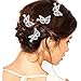 RechicGu Silver Pack of 4 Filigree Butterfly French Updo Hair Pin Clip Dress Snap Barrette