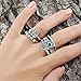 Inspirational Silver Swarovski Crystal Boho Longevity Stack Rings - Set of 3 Stacking Rings