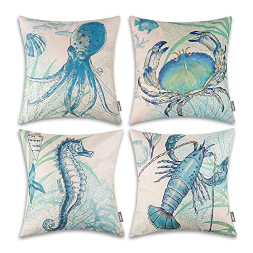 Onway Coastal Decor Nautical Theme Throw Pillow Covers 18x18 Sea
