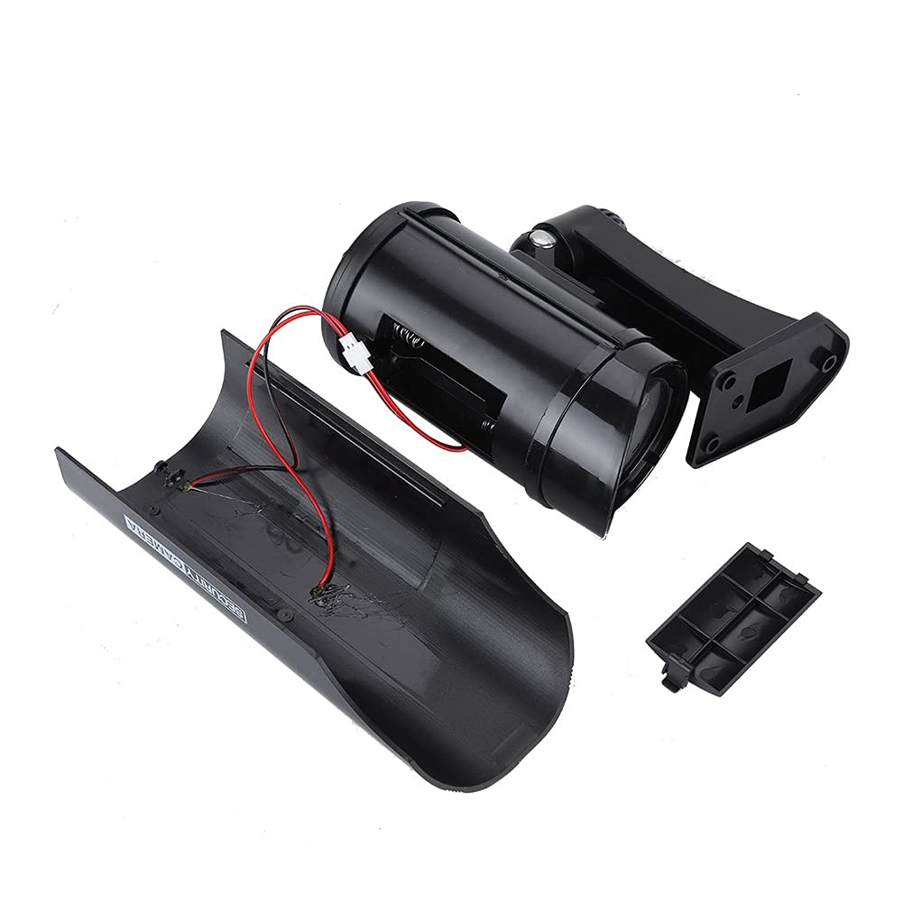 With Red LED Record Light with CCTV Placard Dummy Security Camera, ABS Durable Solar Powered Dummy Fake Camera, for Indoor Outdoor(black)