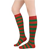 Century Star Knee High Striped Socks for Women - Long Thin Tube Sports Thigh High Socks Tall Stockings
