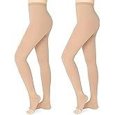 Wegitcs 20 - 30mmHg Compression Pantyhose,1 Pair or 2 Pairs Comfortable Compression Leggings,Open Toe Design,Medical Waist High Compression Stockings for Edema, Varicose Veins, Swelling, Pregnant,Nurses, Athletes(Open Toe)