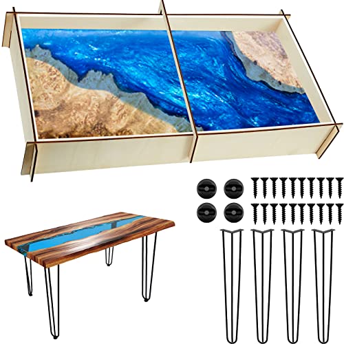 Extra Large Epoxy Table Mold Set with 4 Table Legs 23.6 Inch Rectangle ...