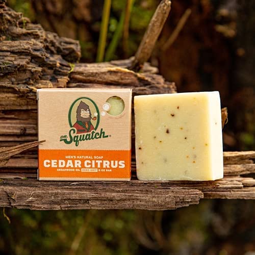 DR. SQUATCH DISCONTINUED ALL NATURAL BAR SOAP FOR MEN WITH ZERO GRIT, CEDAR CITRUS