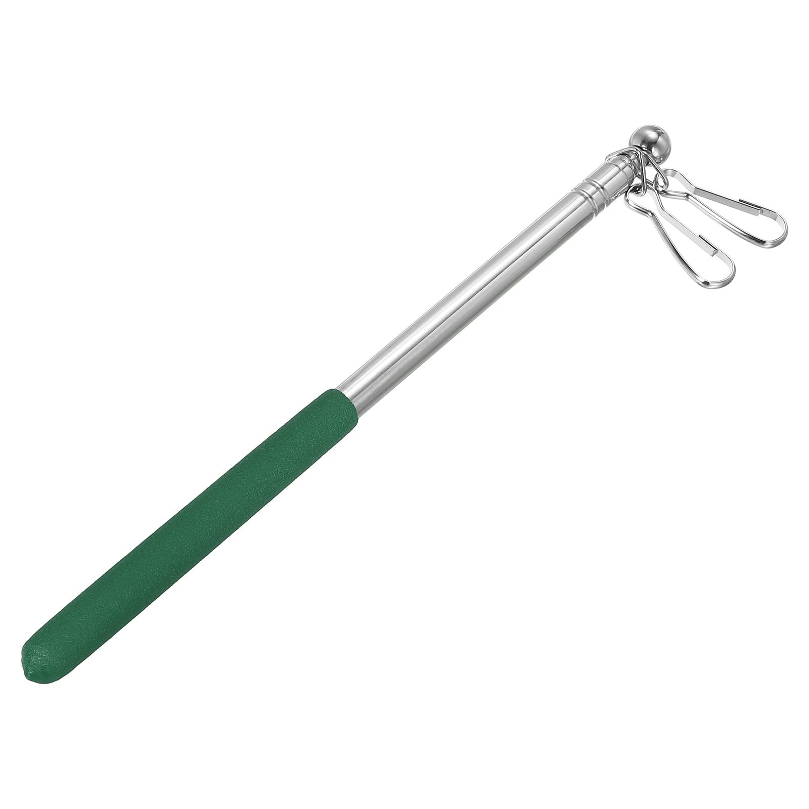 PATIKIL Telescopic Handheld Flagpoles, 3.3 Feet Portable Stainless Steel Telescoping Flag Poles Tour Guide Flag Pole, 5 Sections, Green