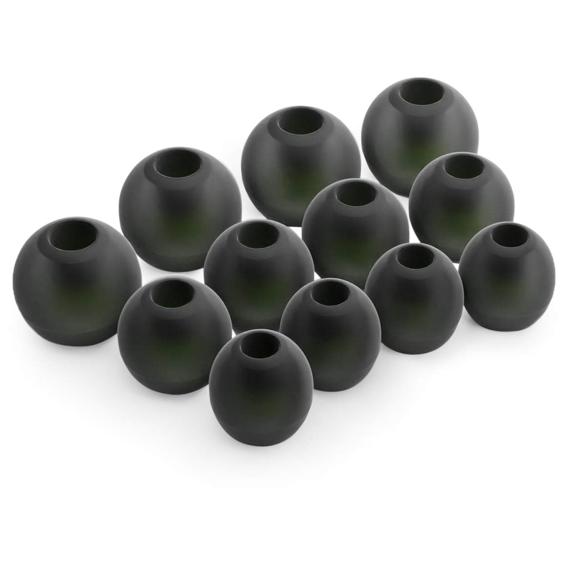 Okuli Set of 12 Silicone EarBuds Ear Tips For Fitbit Flyer Wireless Earphones in Black