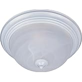 Maxim Lighting 5842MRWT Essentials-3 Light Flush Mount in Utility Style, Finish Color: White, Glass Color: Marble